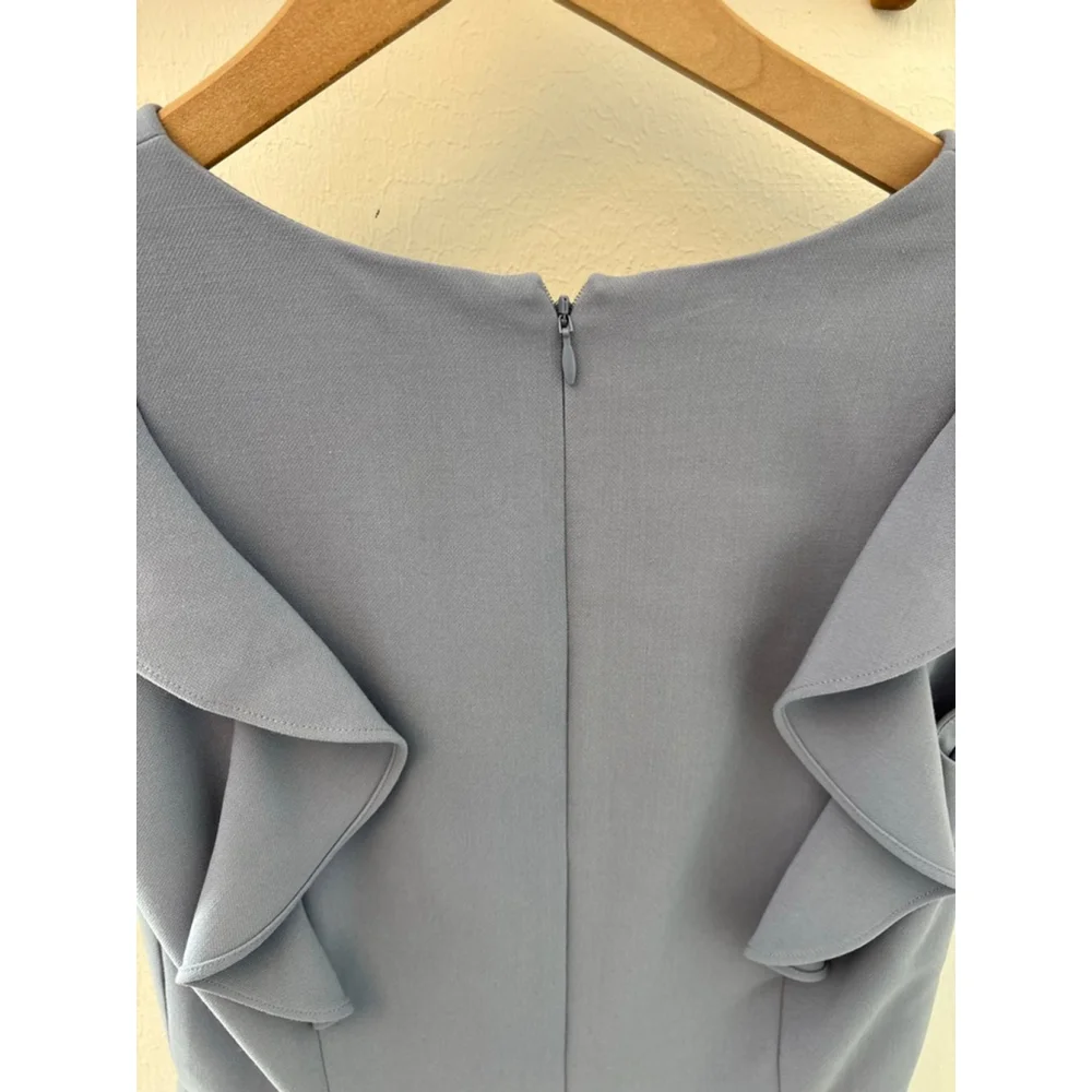 Women's FRENCH CONNECTION Blue Ruffle Mini Dress Size 10 - Picture 3 of 6